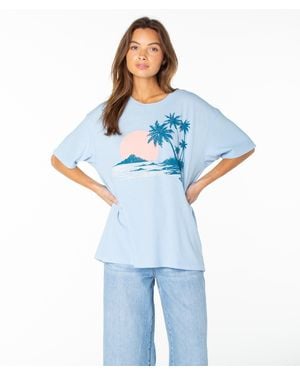 Roxy Classic Scenic Oversized Tee - Blue