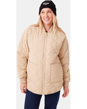Roxy Aurora Quilted Bomber - Natural