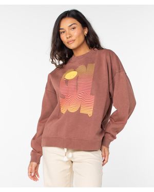 Roxy Lineup Oversized Crewneck - Multicolor