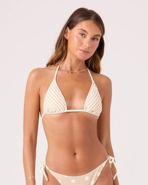 Roxy Puka Dots Mini Tiki Triangle Bikini Top - Multicolor