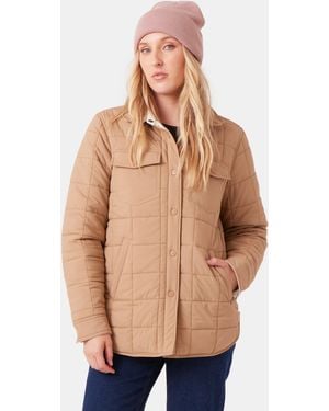 Roxy Alpine Quilted Shacket - Natural