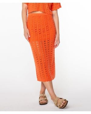 Roxy Sea Swirl Crochet Skirt - Orange