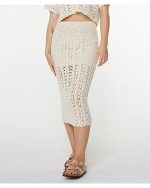 Roxy Sea Swirl Crochet Skirt - Natural