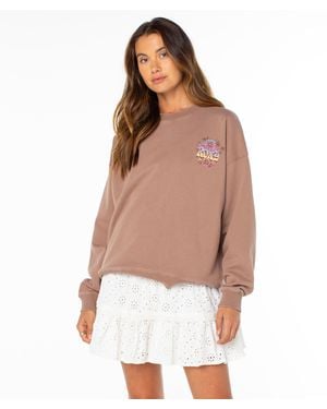 Roxy Lineup Oversized Crew - Brown