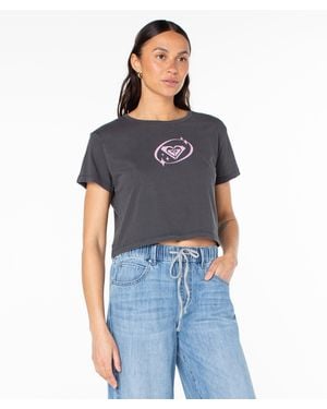 Roxy Saturn Classic Cropped Boxy Tee - Blue