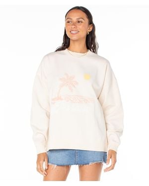 Roxy Lineup Oversized Crewneck - White
