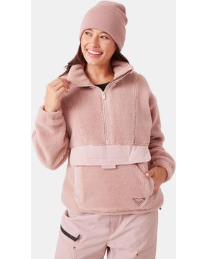Roxy Rita Half Zip Sherpa Anorak - Pink