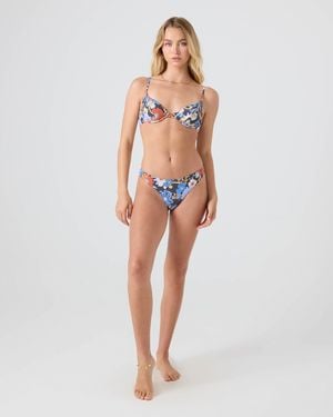 Roxy Soul Flower Hipster Moderate Bikini Bottom - White