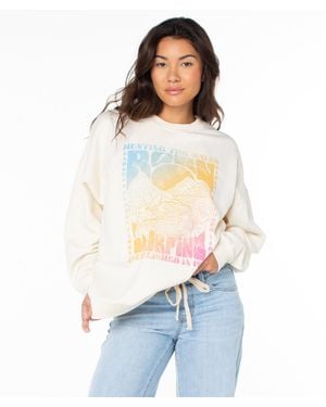 Roxy Lineup Oversized Crew - White