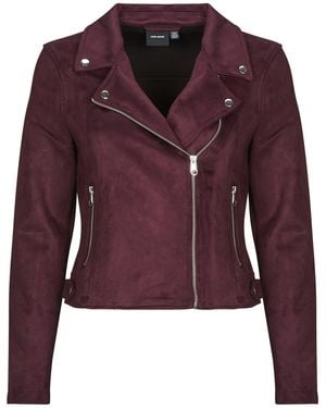 Vero Moda Leather Jacket Vmjose - Purple