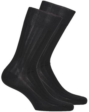 DIM Socks Mc Fil D'ecosse Cote Fine Pack X2 - Black