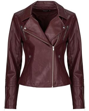 ONLY Leather Jacket Onlgemma - Brown