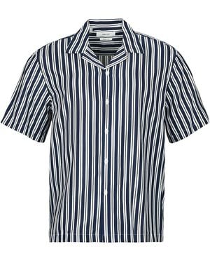 SELECTED Short Sleeved Shirt Slhrlxair Mix Ss Shirt - Blue