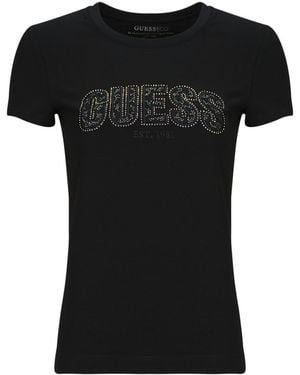 Guess T Shirt Logo Lace - Black