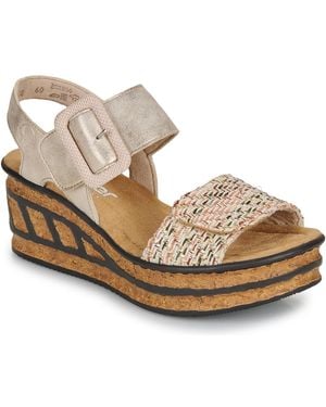 Rieker Wedge Sandals 68172-60 - Metallic