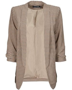 Pieces Jacket Pcboss 3/4 Printed Blazer - Brown