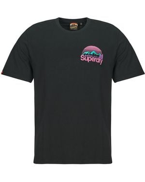 Superdry T Shirt Core Logo Great Outdoors Chest - Black