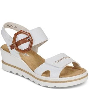 Rieker Wedge Sandals 67476-83 - Metallic