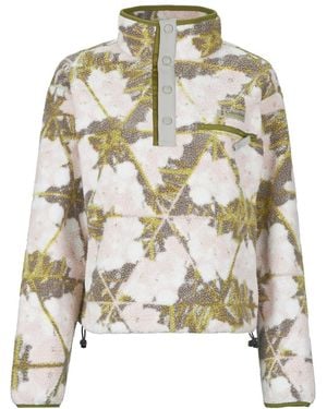 Columbia Fleece Jacket Helvetia Ii Printed Cropped Half Snap Fleece - Green