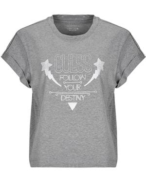 Guess T Shirt Sleeves Strass - Grey