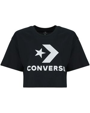 Converse T Shirt Star Chevron Sporty Crop Tee - Black