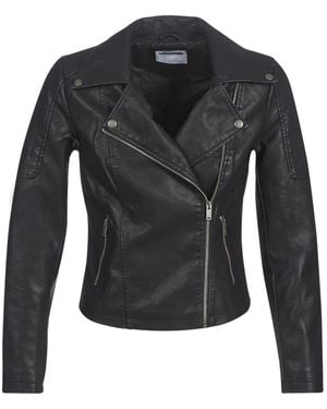 Noisy May Nmrebel Women's Leather Jacket In Black