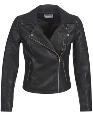 Noisy May Nmrebel Women's Leather Jacket In Black