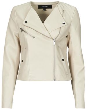 Vero Moda Leather Jacket Vmriley - Natural