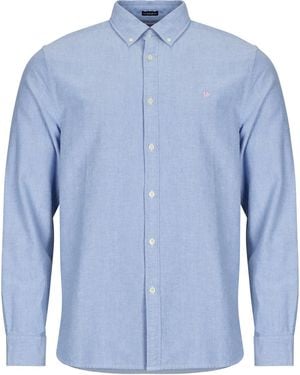 Superdry Long Sleeved Shirt Preppy Oxford L/s Shirt - Blue
