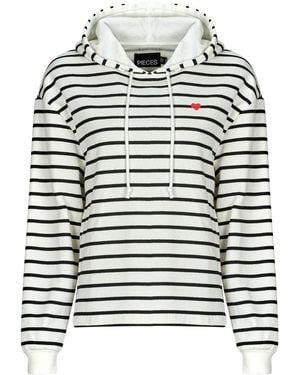Pieces Hoodies Pcchilli Ls Hoodie - White