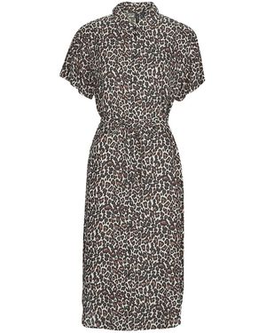 Vero Moda Long Dress Vmbumpy Ss Calf Shirt Dress Noos - Grey