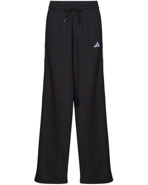 adidas Tracksuit Bottoms 3-stripes Fleece Wide Pant - Black