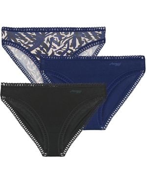 Sloggi Knickers/panties Go Crush High Leg Pack De 3 - Blue
