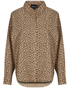 Pieces Shirt Pcjanne - Brown