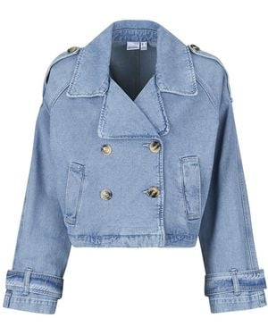 Vero Moda Trench Coat Vmlelou Short Ls Trenchcoat - Blue