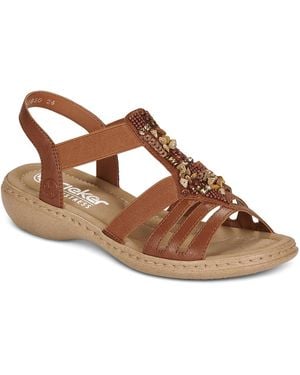 Rieker Flat Sandals 61850-24 - Brown