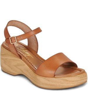 Betty London Wedge Sandals Jade - Brown