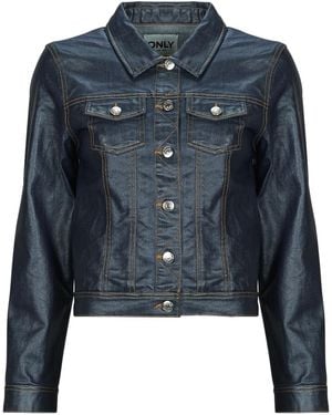 ONLY Leather Jacket Onlcita L/s Coated - Blue
