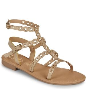 Les Petites Bombes Flat Sandals Nouria - Metallic