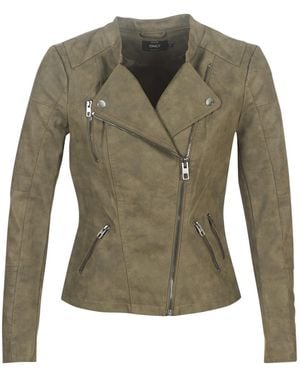 ONLY Leather Jacket Onlava - Green