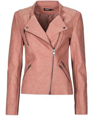 ONLY Leather Jacket Onlava - Pink