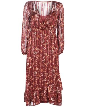 Cream Long Dress Nila - Red