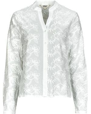ONLY Blouse Onlcarmen Fr L/s 3d Emb Shirt - White