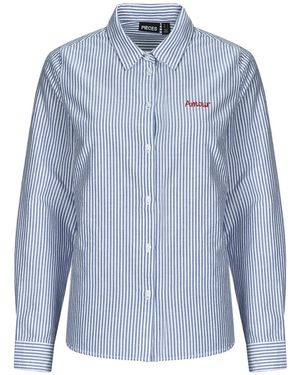 Pieces Shirt Pcirene Ls Shirt - Blue