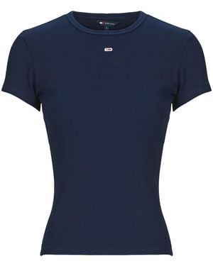 Tommy Hilfiger T Shirt Tjw Slim Essential Rib Ss - Blue