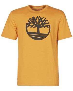 Timberland T Shirt Ss Kennebec River Brand Tree Tee - Yellow