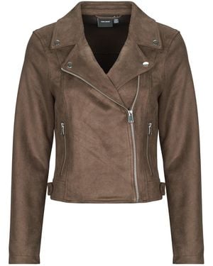 Vero Moda Leather Jacket Vmjose Short Jacket - Brown