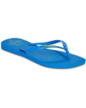 Havaianas Flip Flops / Sandals (shoes) Square Logo Pop Up - Blue