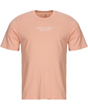 Jack & Jones T Shirt Jprbluarchie Ss Tee Crew - Pink