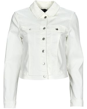 Vero Moda Denim Jacket Vmluna Ls Slim Dnm Jacket Mix Ga Noos - White